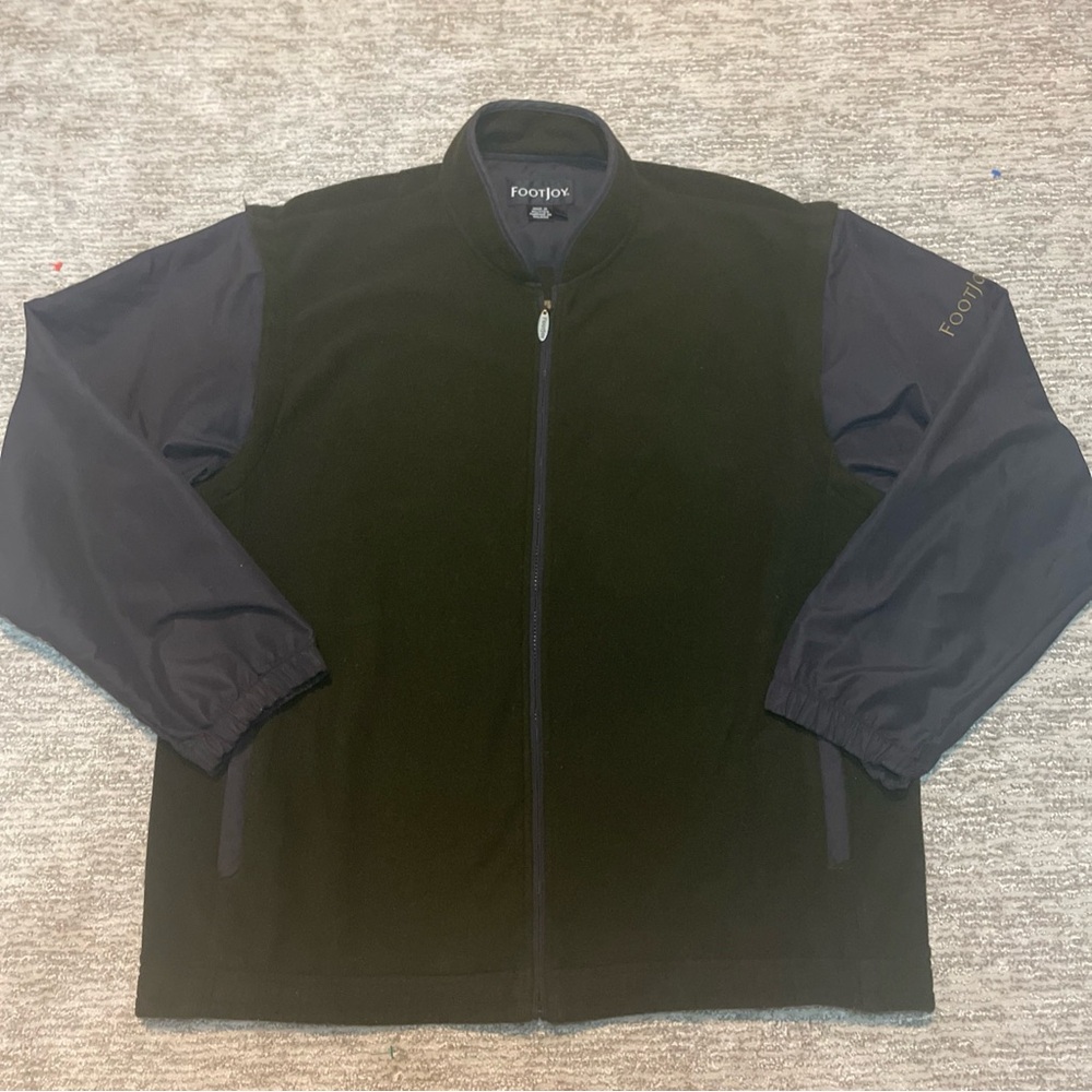 FootJoy Full Zip Jacket Fleece Body Mens Size M Zip-Off Sleeves Golf Dark Green